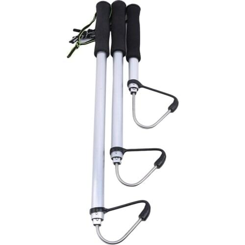 60cm/80cm/120cm Stainless Steel Sea Telescopic Fishing Gaff Aluminum Alloy Spear Hook Fish Tackle Outdoor Fishing Tool 3 Size