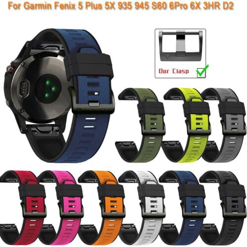 Silicone Watchband for For Garmin Fenix 6 6X Pro Fenix5 5X Wrist Strap Quick Release Smartwatch Forerunner 935 945 26 22MM