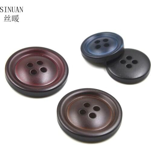 SINUAN Round Buttons Plastic Button 4-Holes Button Flatback 50Pieces Decorative Buttons Clothes Decoration Sewing Accessories