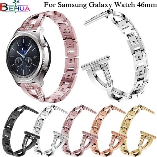Replacement watch band for Samsung Galaxy Watch 46mm 22mm SM-R800 Watchbands with Rhinestone smart watch Accessories Wrist Strap