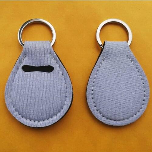 Sublimation blank key ring coin shape neoprene key chain hot transfer printing consumables two sides can printed 30pcs/lot