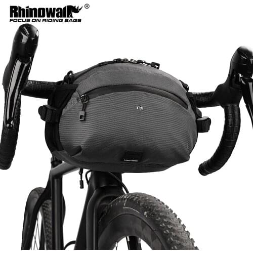 Rhinowalk Bicycle Handlebar Bag Front Frame Bag 2.5L Men Waist Bag Waterproof Multifunction with Rain Cover Bike Accessories
