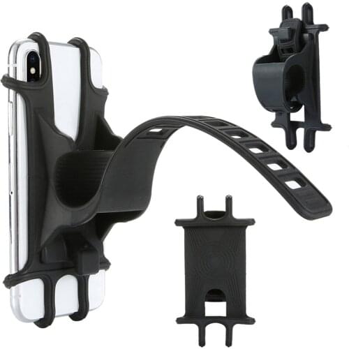Bike Phone Holder for iPhone X Xs Max 8 Samsung S8 S7 Silicone Bicycle Handlebar Stroller Mount for 4-6.3 inch Mobile Phone
