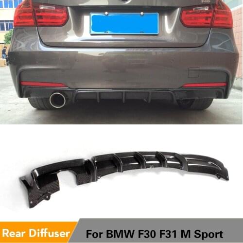 Carbon Fiber / FRP Rear Bumper Diffuser Lip Spoiler Protector Exterior For BMW F30 F31 M Sport Bumper 2012 - 2017