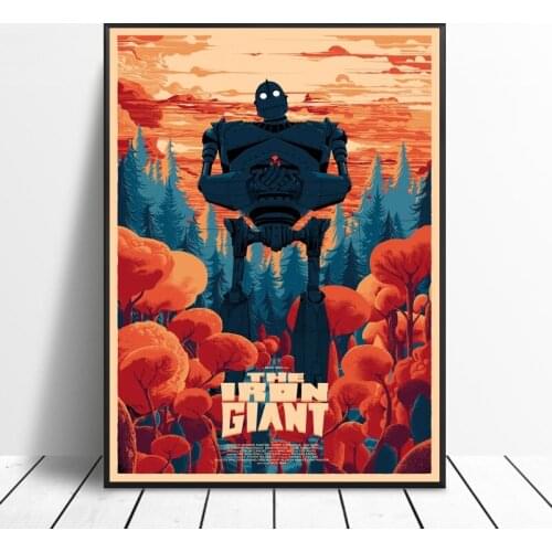 THE IRON GIANT Movie Vintage Art Canvas Painting Print Poster Picture Wall Modern Minimalist Bedroom Living Room Decoration