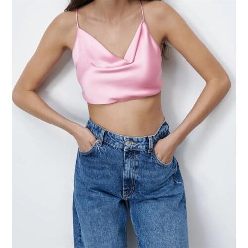 MESTTRAF Women 2021 Fashion Solid Sexy Summer Tank Tied Top Vintage Sleeveless Thin Backless Straps Female Camis Mujer