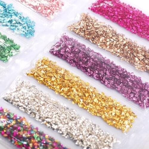 1 Set Broken Glass Stones Crystal UV Epoxy Resin Filler DIY Crafts Nail Art Decorations Jewelry Making Mold Fillings Dropship