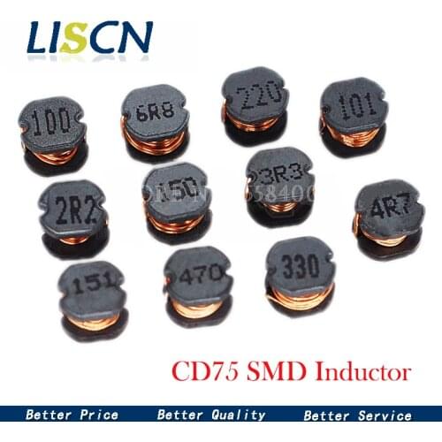 10pcs SMD Power Inductor CD75 3.3uH 2.2uH 4.7uH 6.8uH 10uH 22uH 33uH 47uH 100uH 150uH 220uH 330uH 470uH 100 220 330 470 101 471