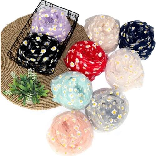 100cm Flower Organza Fabric Diy Craft Shiner Bright Tulle Embroidered Lace Fabric for Dress Skirt Textile Sewing Materiel Tissue