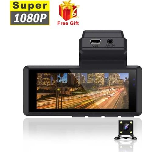 1080P Mini Dash Cam 24H Parking Monitor Car DVR Dash Camera Rear View Camera Video Recorder Cycle Night Vision G-sensor Dashcam