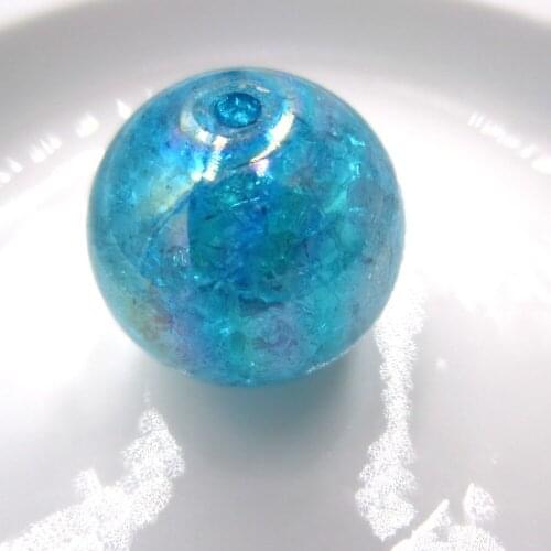 20MM AB Effect Light Blue Acrylic Clear Crack Beads With Hole Chunky Beads Accessories For Kids Girls Necklace Jewelry Making