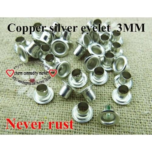 200PCS 3MM brass silver EYELET button sewing clothes accessory buttons ME-012