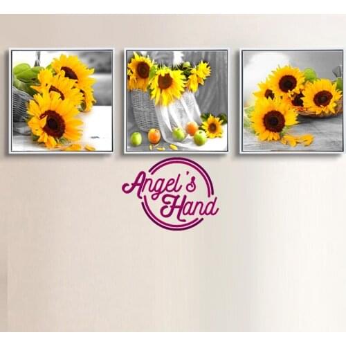 3pcs,Full,Diamond Embroidery flower,5D,Diamond Painting sunflower Cross Stitch,Diamond Mosaic,Needlework,Crafts,Christmas,Gift