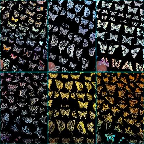 1Pc French 3D Butterfly Pattern Stickers Nail Decal Sticker Epoxy Resin Mold Filler UV Filling DIY Crafts Making Decal Art Decor