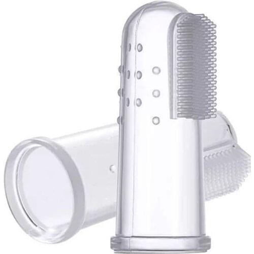 5 Pcs New hot super soft pet finger toothbrush pet dog brush bad breath tartar dental tools dog cat cleaning supplies