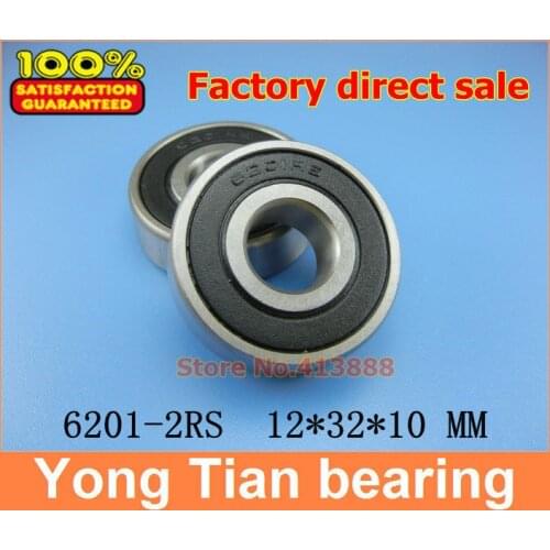 500pcs free shipping double Rubber sealing cover deep groove ball bearing 6201-2RS 12*32*10mm