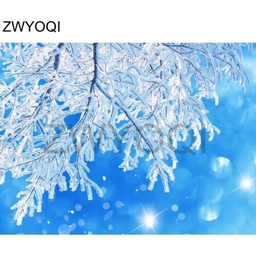 5D DIY Diamond painting ice Full Round Diamond mosaic Ice flower Full Square Diamond embroidery Cross stitch Ice flower blue sky