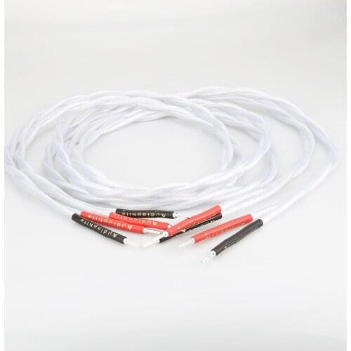 Audiocrast A58 Silver plated Speaker cable 5N Single crystal HIFI 4 Speaker cables Silver Plated Loudspeaker Cable