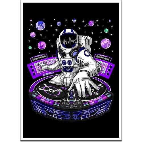 No Frame HD Home Decoration Printing Astronaut Techno Music DJ Poster Canvas Wall Art Oil Painting Living Room Decoration