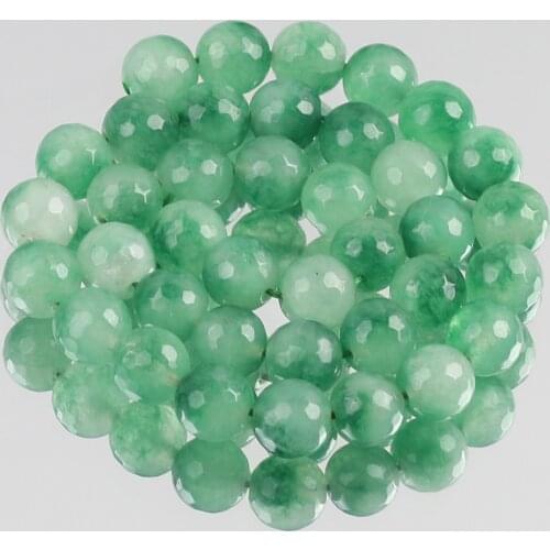 Natural Stone Faceted Light Green Jades Chalcedony Beads Loose Spacer Beads For Jewelry Making DIY Bracelet Necklace 6/8/10mm