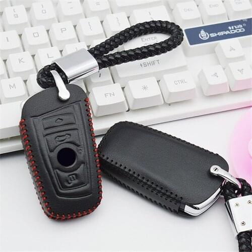 For Bmw 5 3 1 Series F10 F30 F20 E60 X1 X3 E30 E39 E46 E90 Genuine Leather Car Key Case Cover Auto Key Ring Protection Shell Bag
