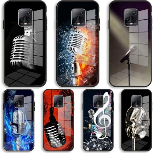 Fire microphone Silicone Glass Phone Case For Xiaomi Redmi 9A 8A 7A Note 9 8 7 Pro Y3 9S 8T Balck Cover