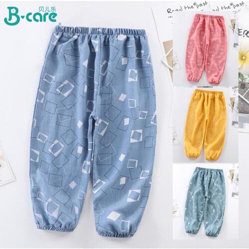 Childrens pants summer baby sweatpants baby loose pants thin trousers soft breathable anti-mosquito bloomers
