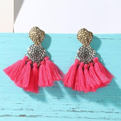 Two Tone Tassel Earrings Jewelry for Women Bohemian Long Fringe Dangle Earrings Alternative Fashion Aretes De Mujer Modernos