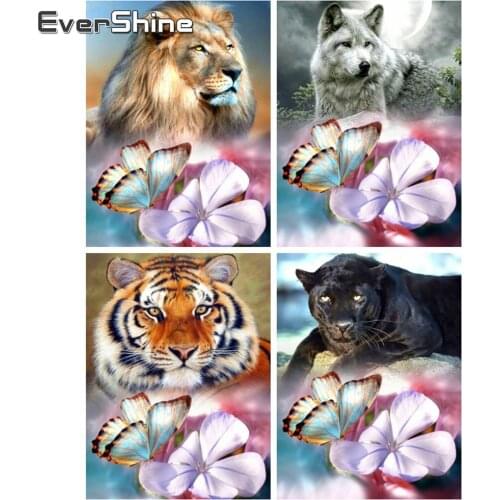EverShine Diamond Painting Lion Cross Stitch Diamond Embroidery Animals Picture Rhinestones Mosaic Art Kits Handmade Hobby Gift