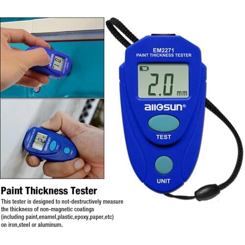 New Arrival EM2271 Car Paint Thickness Gauge Digital Coating Thickness Auto Vehicle Painting Meter Test Tool LCD Display