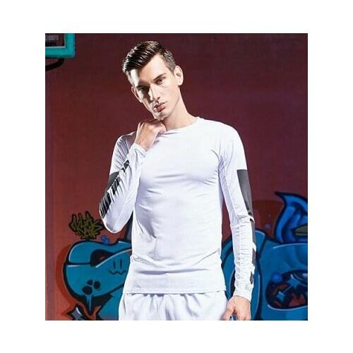 Compression Mens Long Sleeve Running Shirt Breathable Tights Workout GYM T Shirts Top Fitness Bodybuilding Clothing