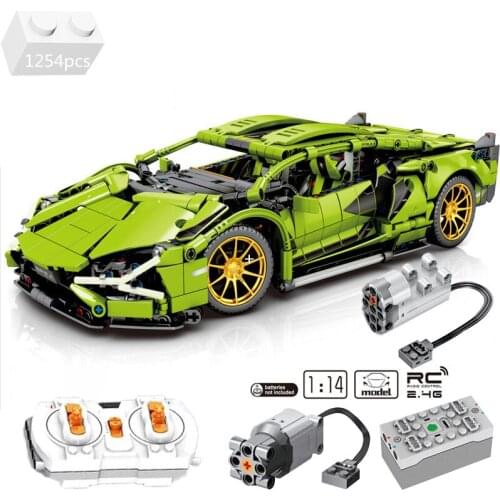 High-tech Famous Racing Car Building Blocks Classic Model Remote Control Electric Version RC Supercar Sets Bricks Kids Toys Boys