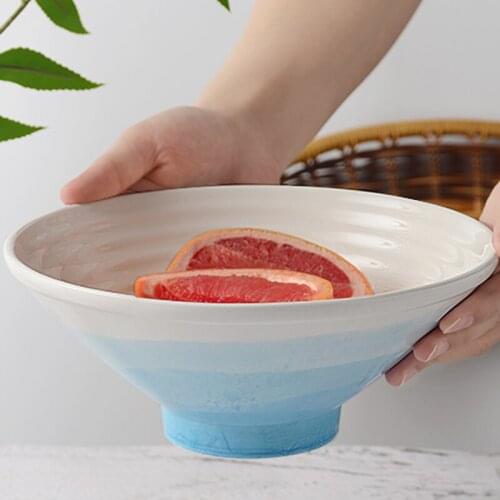 Creative Watercolor Gradient Noodle Bowl Hat Bowl Noodle Bowl Home Nordic Style Salad Bowl Beef Noodle Bowl Ceramic