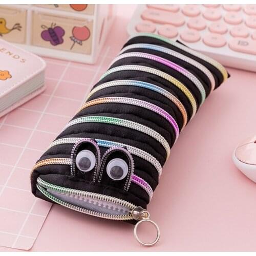 Creative caterpillar zipper pencil case cute animal pen case school Pencilcases for kid student pen bag Kawaii Storage bag gift