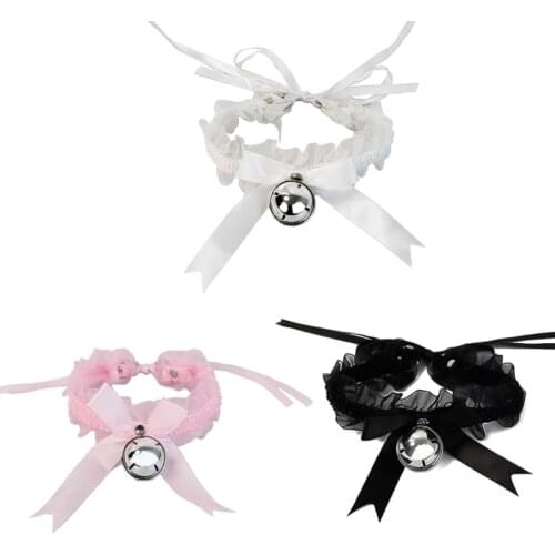L5YD Sweet Choker Necklaces Sexy Shiny Bell Ruffle Elegant Cat Ornaments Prom