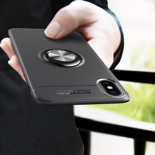 Magnetic Bracket Holder Case for iPhone 7 8 6s plus Case 360 Rotating Finger Ring stand Phone Cover for iPhone X Capa