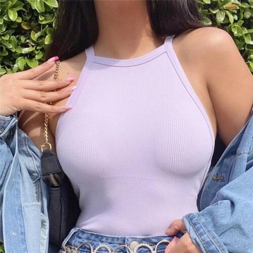 Solid Tank Tops Women Sleeveless Sexy Solid Basic Vest Camisole Tosp New Casual Elastic Bandage Women Vest Tanks Shirts