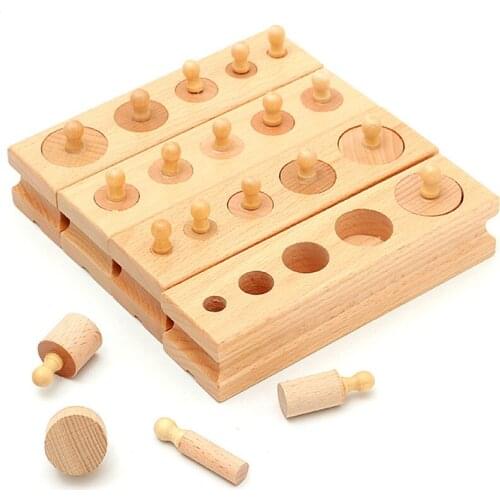 Montessori Montessori Teaching Aid Socket Cylindrical Family Set Baby Educational Early Education Toys