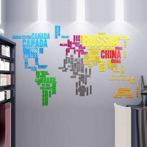 English Words Word Map Wall Stickers For Kids Room Nursery DIY Mural Study Room Decor Waterproof Wallpaper Office Wall Decals