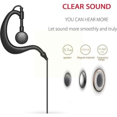NEW 2 Pin Mic Earpiece Ear Hook Earphone For Baofeng Headset Headset Earpiece Walkie Mic For Baofeng Radio UV-5R BF-888s Ta J5F8