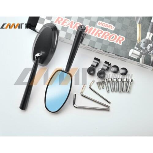 Oval motorcycle rearview mirror CNC aluminum case for YAMAHA FZ1 FZ6 XJ6 MT07 MT09 KAWASAKI HONDA SUZUKI DUCATI