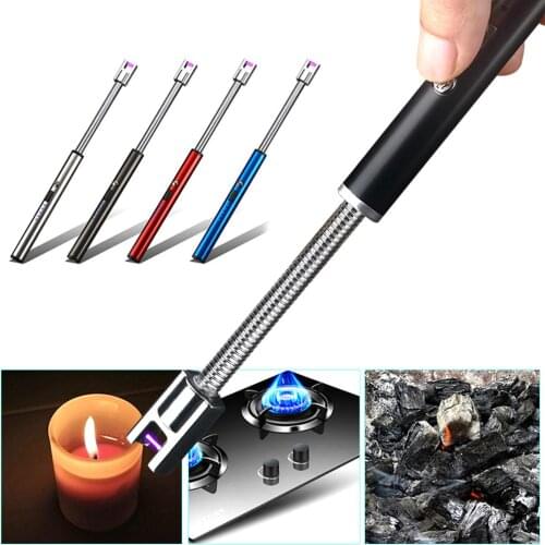 Outdoor Camping Cooking Portable USB Recharge Windproof Electric Arch Smart Lighter