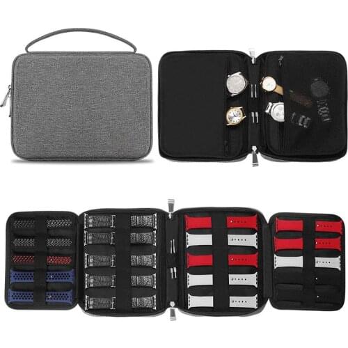 Portable Watch Strap Organizer Watchband Storage Box USB Cable Carrier Holder Smartwatch Travel Handbag 2021 new