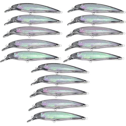 Transparent Baits Blank Hard 3D Unpainted Fishing Minnow Wobblers