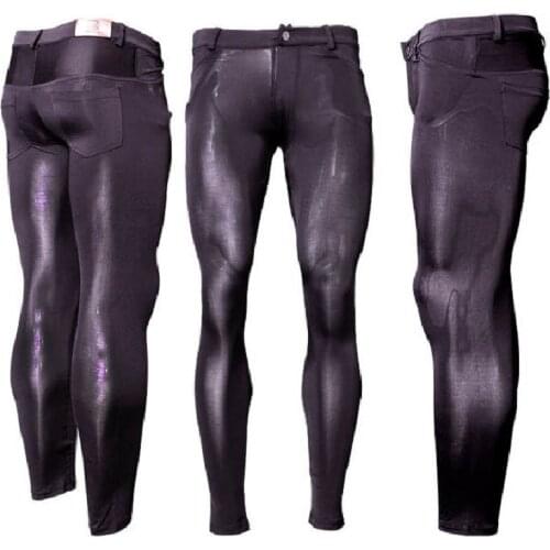 Plus Size Silk Cotton Ice Silk High-Elastic Breathable Casual Pants Slims Pencil Pants High Elasticity Men Tight Jogger Trousers