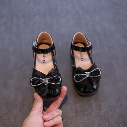 Girls Sandals 2021 Summer Childrens Fashion Rhinestone Bow Princess Shoes Girls Shoes Soft Bottom Non-slip Shoes