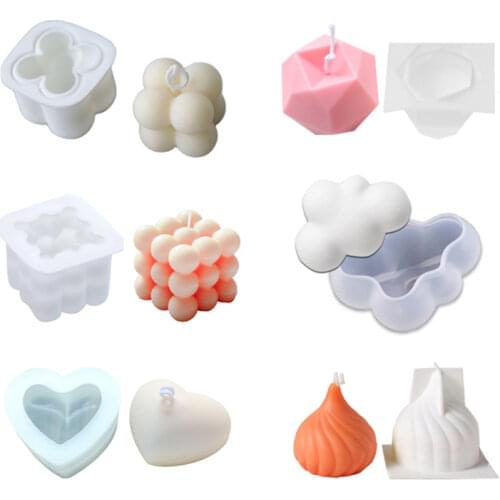 Rubiks Cube Silicone Candle Mold Round Candle Mould Soy Wax Essential Oil Aromatherapy Candle Material Wax Diy soap mold
