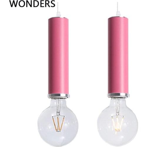 Nordic Macaron Colorful Single head bedroom bedside LED pendant light Simple Creative lustre Bar restaurant decors pendant lamp