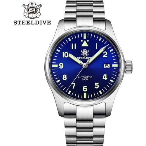 1940 Re-engraved Mark 9 Pilot Watch NH35 Automatic Mechanical Watch Auto Date Calendar Stainless Steel 20Bar Dive Watch Men