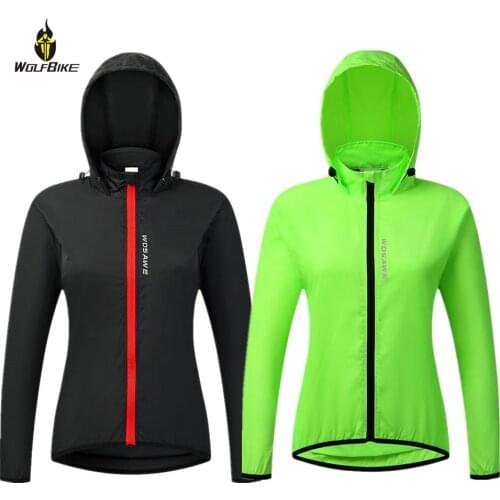 WOLFBIKE Thin Women Cycling Jacket Windproof UV Protection Long Sleeve Reflective MTB Bike Bicycle Cycling Long Jersey Wind Coat